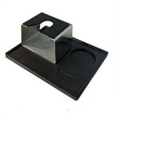 TAPPETINO ANGOLARE PER PRESSATURA CON BASE CUBIC INOX PER PORTAFILTRO