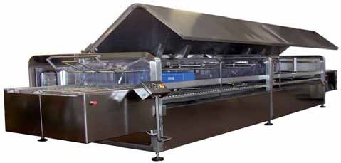 LAVACONTENITORI E STAMPI A NASTRO CON APERTURA AD ALI DI GABBIANO SERIE LCT A 80 210 SOF R4 30 V