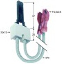 candela accensione d1 diametro  32x13mm l1 57mm lc1 25mm attacco f 4,8x0,8mm lunghezza del cavo 570mm