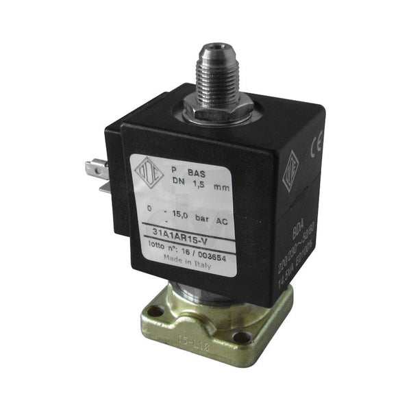 ELETTROVALVOLA ODE 3 VIE A BASETTA 220/230V 50/60Hz 15BAR TENUTA RUBINO Dn1,5mm