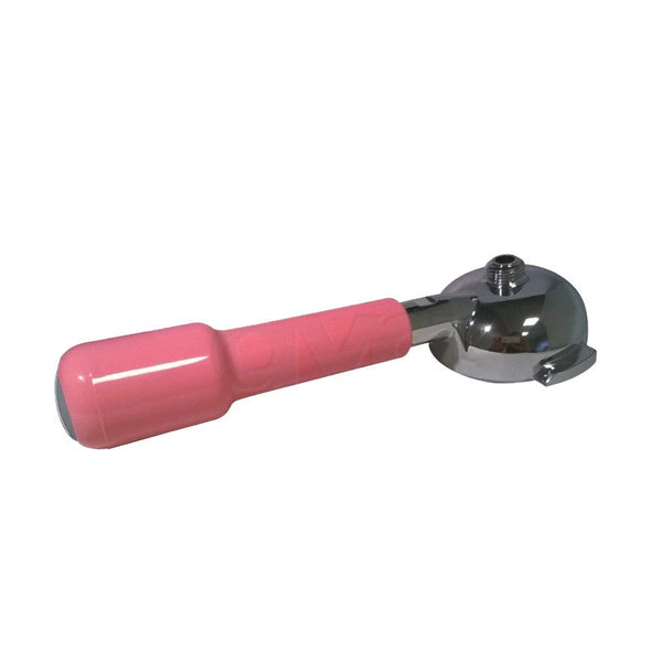 PORTAFILTRO WEGA NUOVO M12-3/8 -MANICO INCLINATO, MANOPOLA LUCIDA ROSA E TAPPO CROMATO