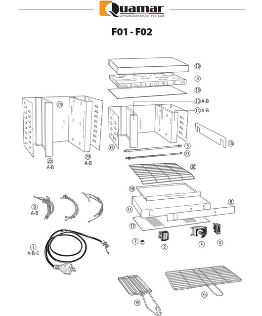 RESISTENZA AL QUARZO FORNETTO 115V 450W fornetto elettrico Quamar