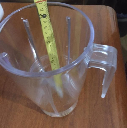 BICCHIERE PLASTICA FRULLATORE CON MANICO E A VITE UNIVERSALE