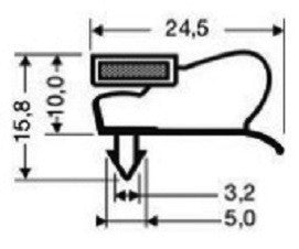 Guarnizione porta magnetica ad incastro per armadi e vetrine W 70 Icematic 28175017 Scotsman/ Simag CM28175017