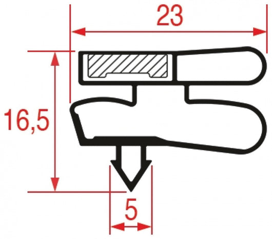 GUARNIZIONE AD INCASTRO 1695x570 mm MONDIAL FRAMEC Armadio refrigerato