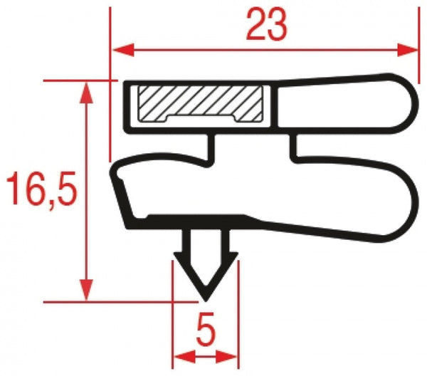 GUARNIZIONE AD INCASTRO 1695x570 mm MONDIAL FRAMEC Armadio refrigerato