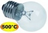 lampadina t. mass. 500°c attacco e27 240v 25w diametro  45mm l 72mm vetro l 45mm  per forno pizza