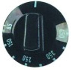 manopola termostato t. mass. 450°c diametro  49mm alb. diametro  6x4,6mm parte piana superiore nero