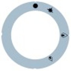 segnalino per manopola argenteo rubinetto del gas pel21/22/23 diametro  est. 63mm