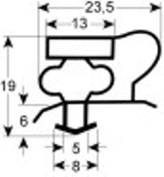 guarnizione per frigoriferi profilo 9165 lar. 690mm l 1490mm misura innesto