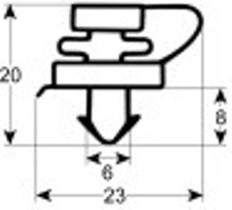 guarnizione per frigoriferi profilo 9157 lar. 395mm l 225mm misura innesto