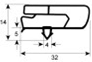 guarnizione per frigoriferi profilo 9797 lar. 365mm l 560mm misura innesto