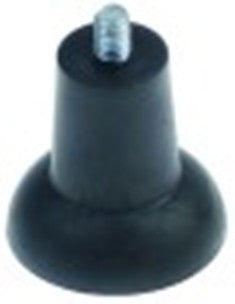 piede filetto m8 lungh. fil. 10mm diametro  48mm h 47mm gomma conf. 1 pz