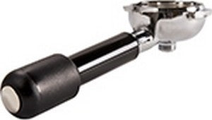 PORTAFILTRO WEGA 1TZ MANICO INCLINATO COMPLETO DI MANOPOLA NERA GOFFRATA TAPPO CROMATO