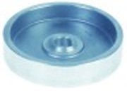 puleggia disco diametro  116mm larghezza disco 25mm sede albero diametro  16mm larghezza totale 25mm