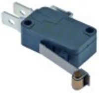 microinterruttore con leva a rullo 250v 16a 1co attacco faston maschio 6,3mm l 27mm l1 36mm