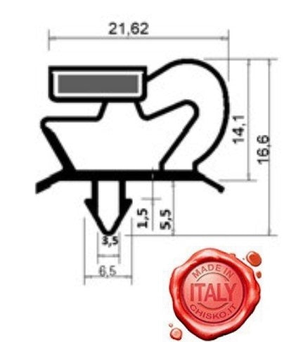 Guarnizione magnetica ad incastro per abbattitore QS-QCF5 Nortech Frigovell ASFG5 710 x 405