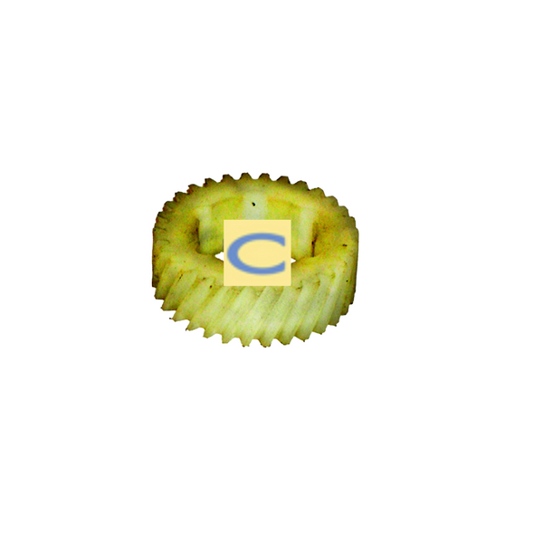 INGRANAGGIO NYLON 31 DENTI DIAMETRO est. 61,5 mm, DIAMETRO int. 38 mm, spess. 20 mm N. 6 INCAVI PARASTRAPPO DIAMETRO 8 mm