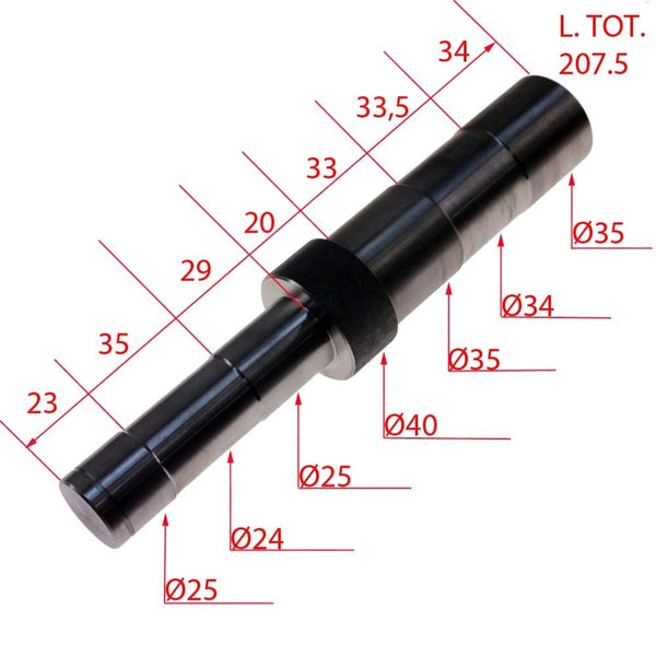 ALBERO IMPASTATRICE MARCA AVANCINI MOD. SP30 LUNGH.mm 207.5