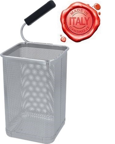 CESTO CUOCIPASTA SX 155x155x240 mm per serie vecchia in acciaio INOX Made in Italy METOS OLIS