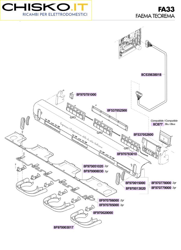 DIFFUSORE CARTER GRUPPO E94 - CN23K2401 datto per macchine Faema (mod. Emblema)
