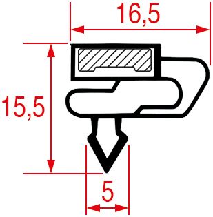 GUARNIZIONE AD INCASTRO 1340x595 mm, Vetrina refrigerato HORECA MAKRO MCC METRO