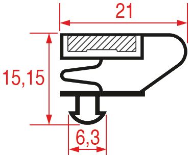 GUARNIZIONE AD INCASTRO 1555x662 mm AFINOX Armadio refrigerato