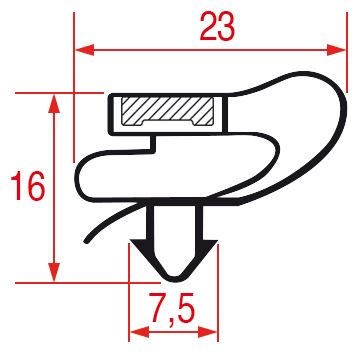 GUARNIZIONE AD INCASTRO 610x400 mm FORCAR Armadio refrigerato