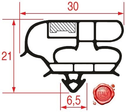 guarnizione per frigoriferi profilo 9180 dimensione esterna lar. 610mm l 765mm