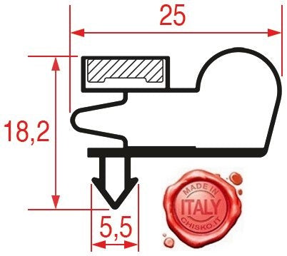 GUARNIZIONE AD INCASTRO 770x670 mm per FRIGORIFERO GMB7 Ad.lità DESMON