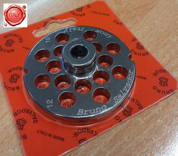 TRITACARNE - PIASTRA INOX MOD.12 DIAM FORI 10 MM