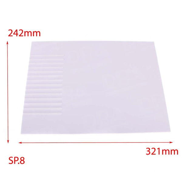 PIATTO SCANALATO  AFFETTATRICI VOLANO  MOD. 3 - 5 - 7 - 12 DIM LxB mm 320 X 240 SP. 8