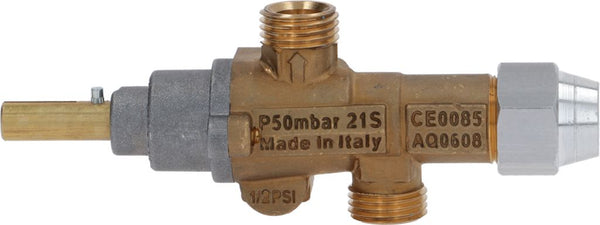 rubinetto del gas pel tipo 21s entrata gas m16x1,5 (tubo diametro  10mm) by-pass diametro  0mm