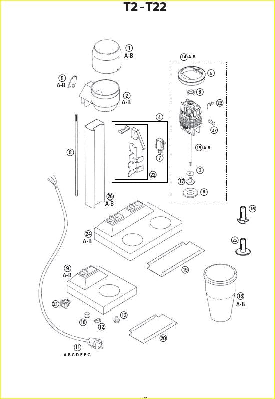MOTORE FRULLINO COMPLETO - 230V QUAMAR
