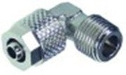 attacco per tubo ad angolo ottone nichelato filetto 1/8" tubo diametro  4/6mm conf. 1 pz