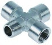 raccordo a croce filetto 1x 3/8" m + 3x 3/8" f ottone nichelato l 54x56mm