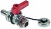 valvola a sfera attacco 1/2" m - 3/8" m lunghezza 75mm con attacco per tubo
