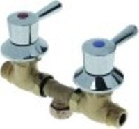 valvola di arresto attacco 1/2" 1/2" lunghezza 160mm rosso/blu