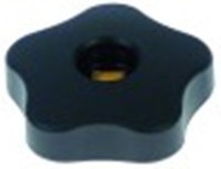 manopola a stella asse 9x9mm diametro  74mm l 24mm nero plastica