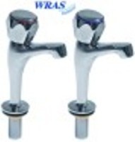 paio di rubinetti monoacqua verticali vitone in ceramica 1/2" distanza canna 78mm