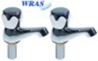 paio di rubinetti monoacqua verticali vitone in ceramica 1/2" distanza canna 85mm