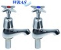 paio di rubinetti monoacqua verticali vitone in ceramica 1/2" distanza canna 85mm