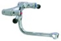 miscelatore biforo a parete sporgenza 300mm 1/4 di giro attacco 1/2" h 145mm manopola a leva