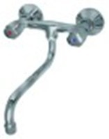 miscelatore biforo a parete sporgenza 250mm altezza canna 160mm vitone a bagno d'olio 1/2"