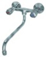 miscelatore biforo a parete sporgenza 300mm altezza canna 160mm vitone a bagno d'olio 1/2"