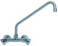 miscelatore biforo a parete inox vitone in ceramica 1/2" 90° distanza canna 255mm