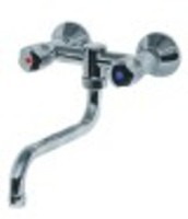 miscelatore biforo a parete sporgenza 200mm altezza canna 160mm vitone a bagno d'olio 3/4"