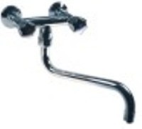 miscelatore biforo a parete sporgenza 380mm attacco 3/4" h 190mm manopola rotonda