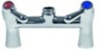 miscelatore biforo vitone in ceramica 1/2" 90° attacco 3/4" int. dei fori 155mm manopola a leva