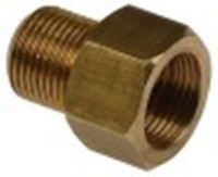 pezzo di raccordo l 29mm int. diametro  8mm ch 22 ottone filetto 3/8" f - 3/8" m